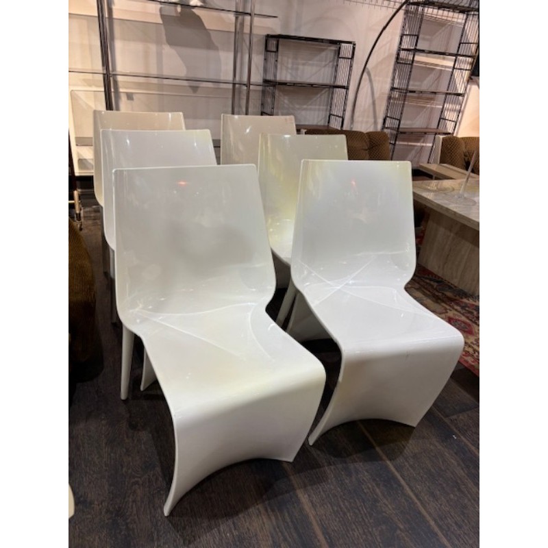 Chaise blanche lot de 6 moderne Pedralli Ssmart