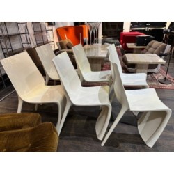 Chaise blanche lot de 6 moderne Pedralli Ssmart
