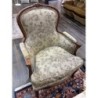 Bergère style louis xv tissu fleuri blanc crème