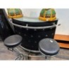 Tabouret de bar noir et chrome vintage paire